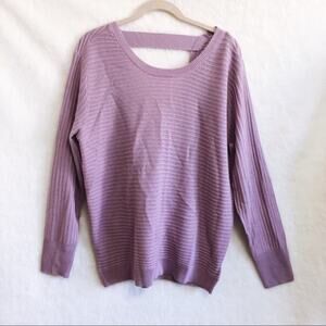 New York & Company Violet Semi Open Back Sweater